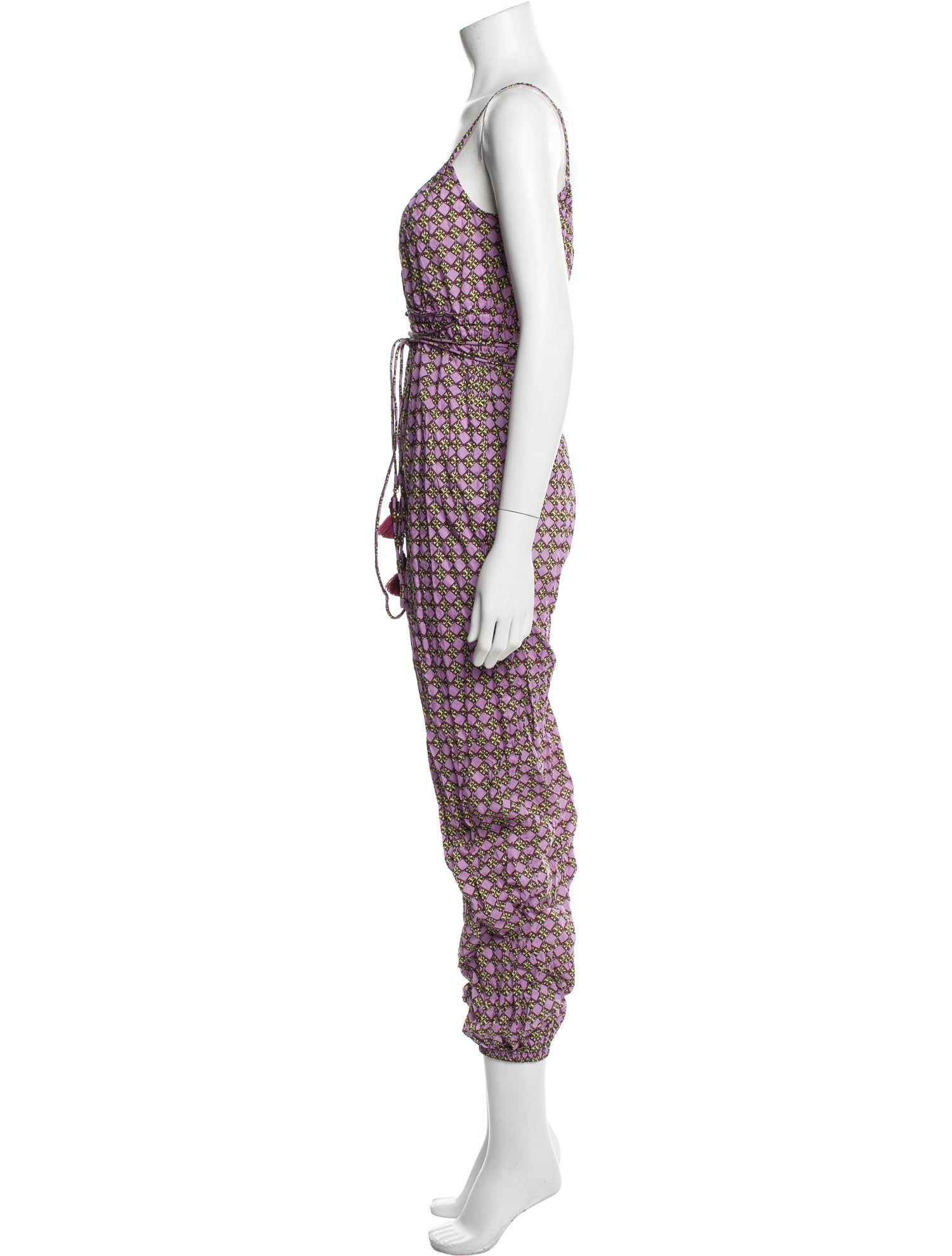 Tory Burch Printed V-Neck Jumpsuit