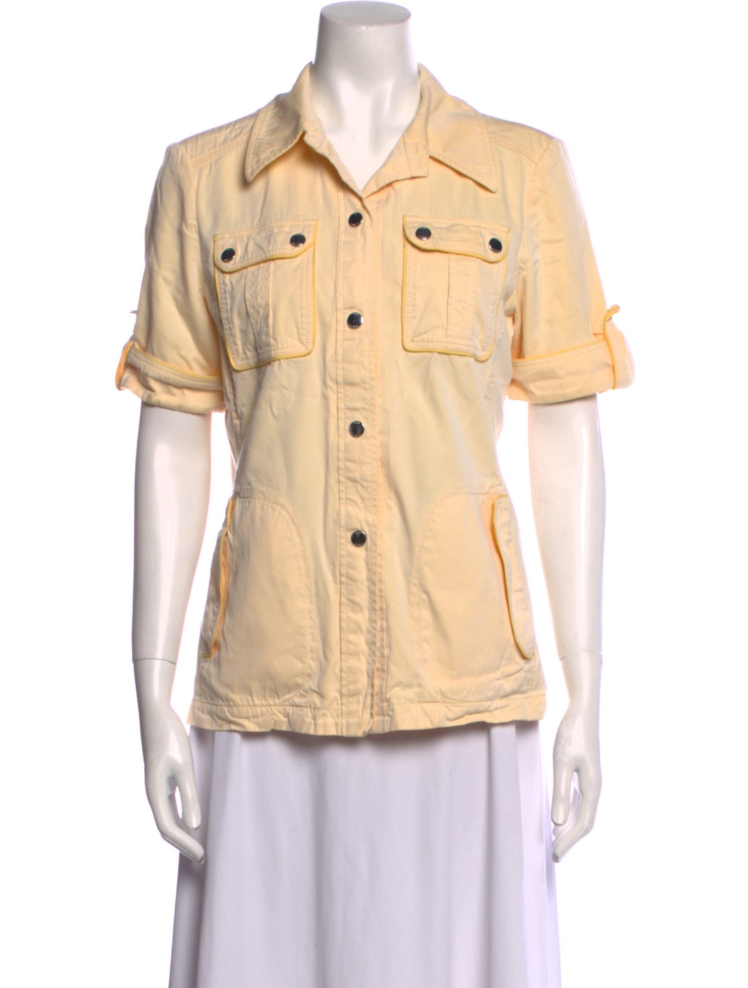 Tory Burch Short Sleeve Button-Up Top