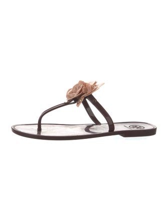 Tory Burch Rubber T-Strap Sandals