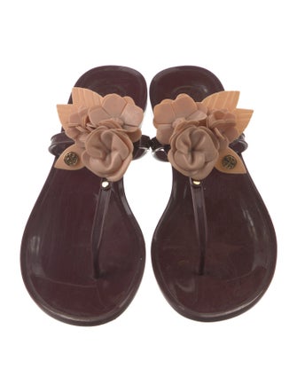 Tory Burch Rubber T-Strap Sandals