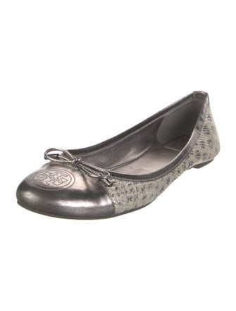 Tory Burch Leather Animal Print Ballet Flats