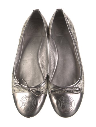 Tory Burch Leather Animal Print Ballet Flats
