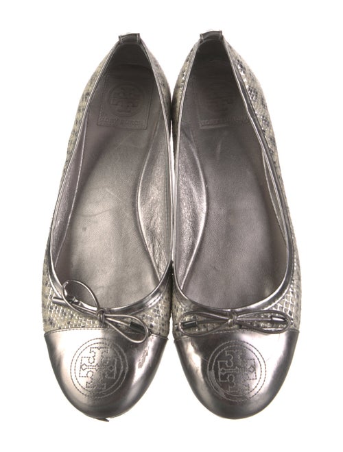 Tory Burch Leather Animal Print Ballet Flats