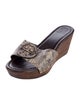 Tory Burch Leather Animal Print Slides