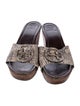 Tory Burch Leather Animal Print Slides