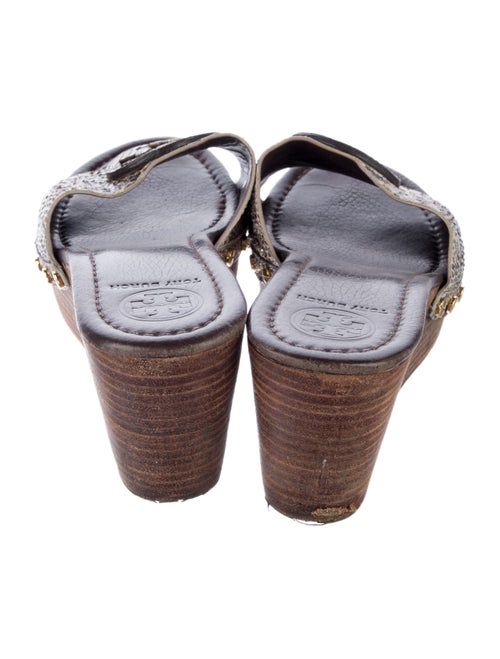 Tory Burch Leather Animal Print Slides