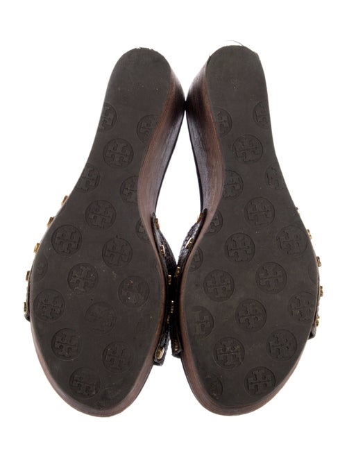 Tory Burch Leather Animal Print Slides