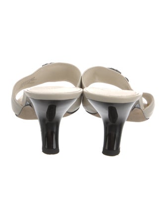 Tory Burch Patent Leather Bow Accents Slides