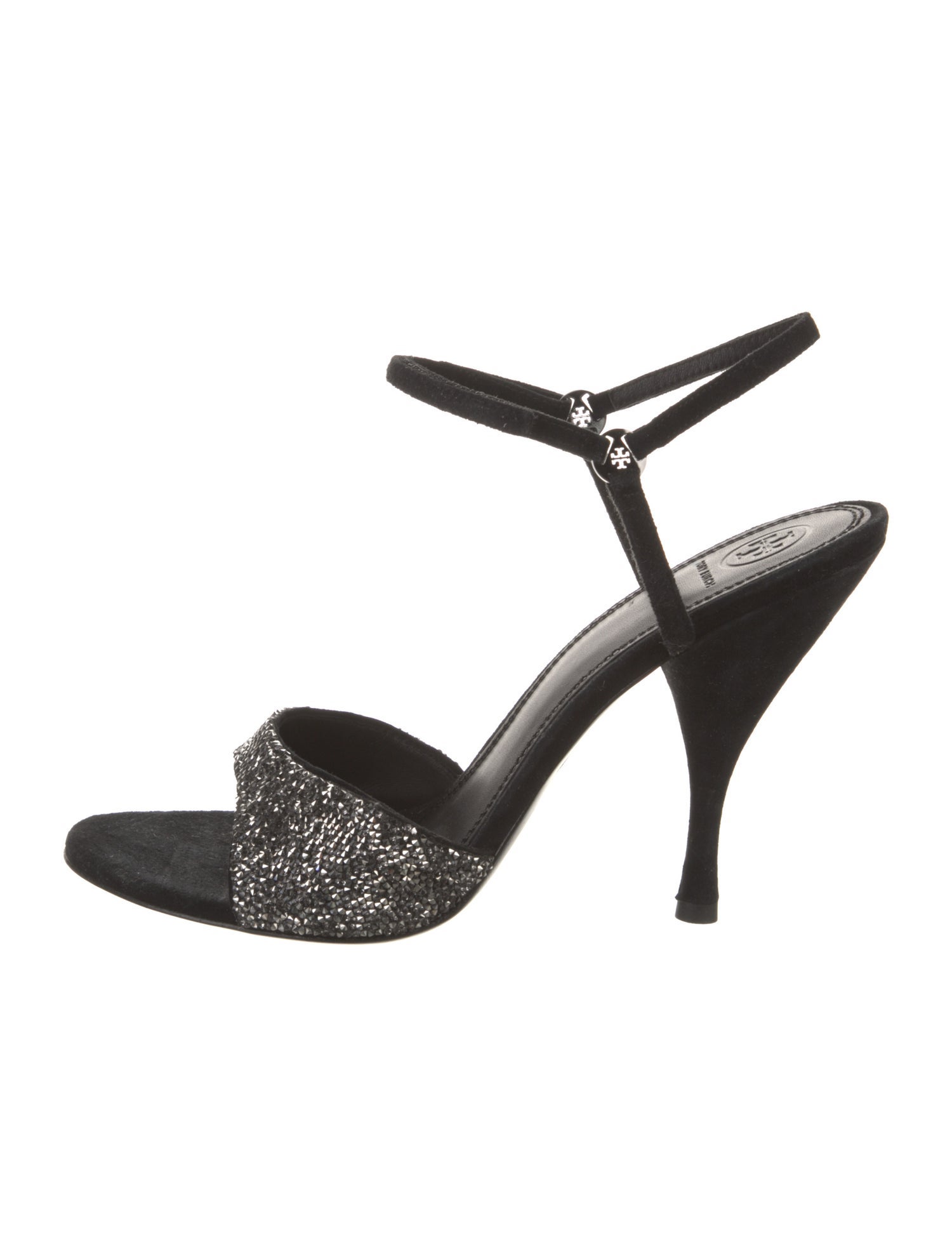 Tory Burch Suede Crystal Embellishments Sandals