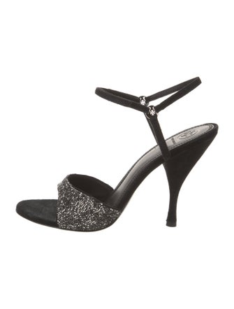 Tory Burch Suede Crystal Embellishments Sandals