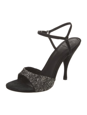 Tory Burch Suede Crystal Embellishments Sandals