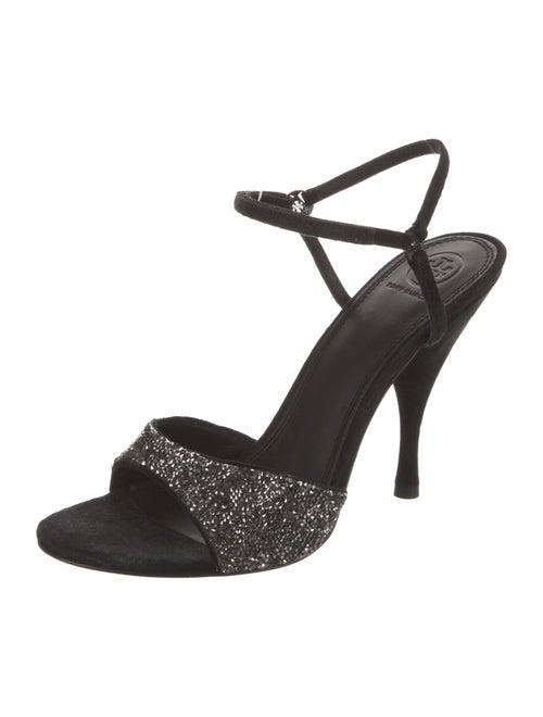 Tory Burch Suede Crystal Embellishments Sandals