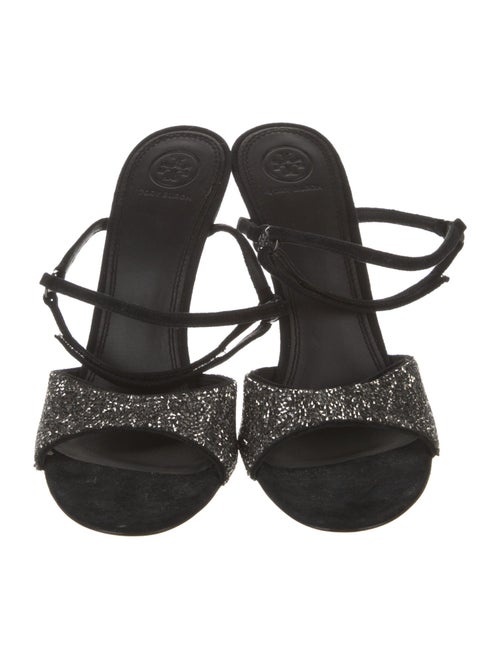 Tory Burch Suede Crystal Embellishments Sandals