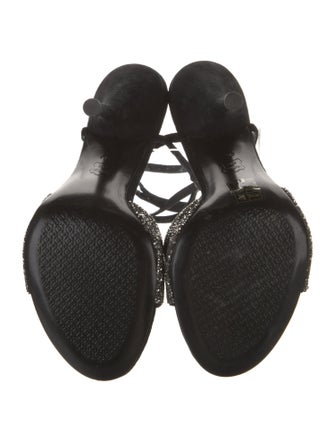 Tory Burch Suede Crystal Embellishments Sandals