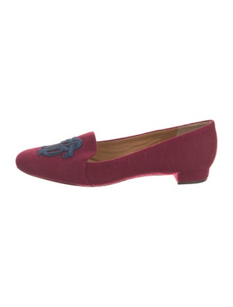 Tory Burch Wool Embroidered Accent Loafers