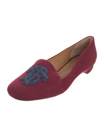 Tory Burch Wool Embroidered Accent Loafers