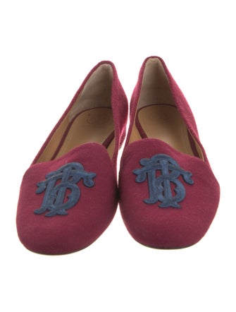 Tory Burch Wool Embroidered Accent Loafers