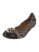 Tory Burch Leather Animal Print Ballet Flats