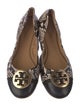 Tory Burch Leather Animal Print Ballet Flats