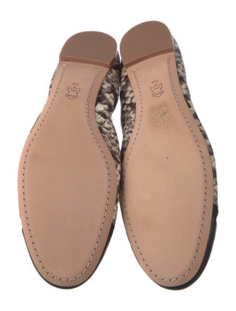 Tory Burch Leather Animal Print Ballet Flats