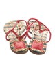 Tory Burch Patent Leather Printed T-Strap Sandals