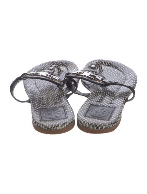 Tory Burch Leather Floral Print Slides