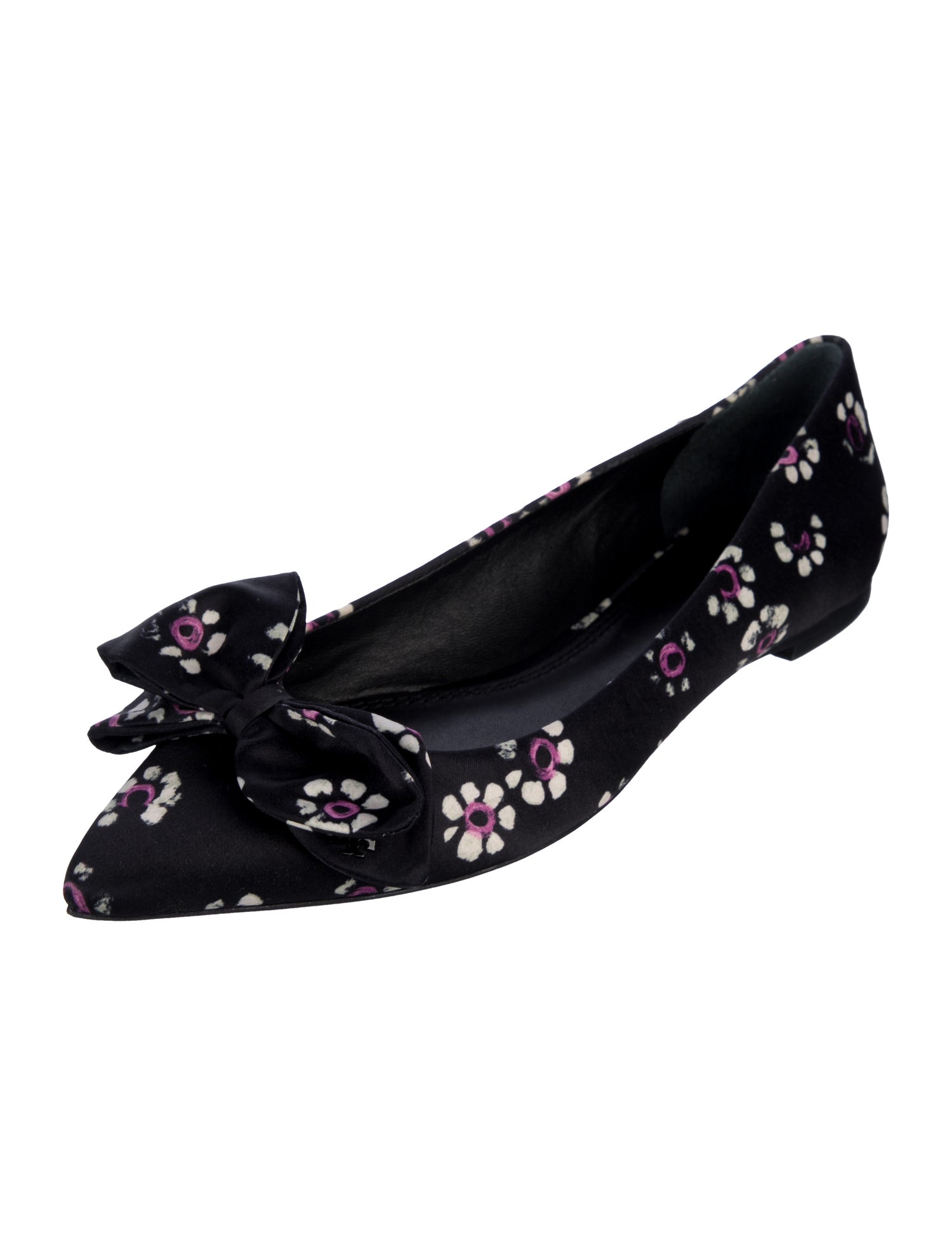 Tory Burch Satin Floral Print Ballet Flats