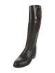 Tory Burch Rubber Leather Trim Embellishment Rain Boots