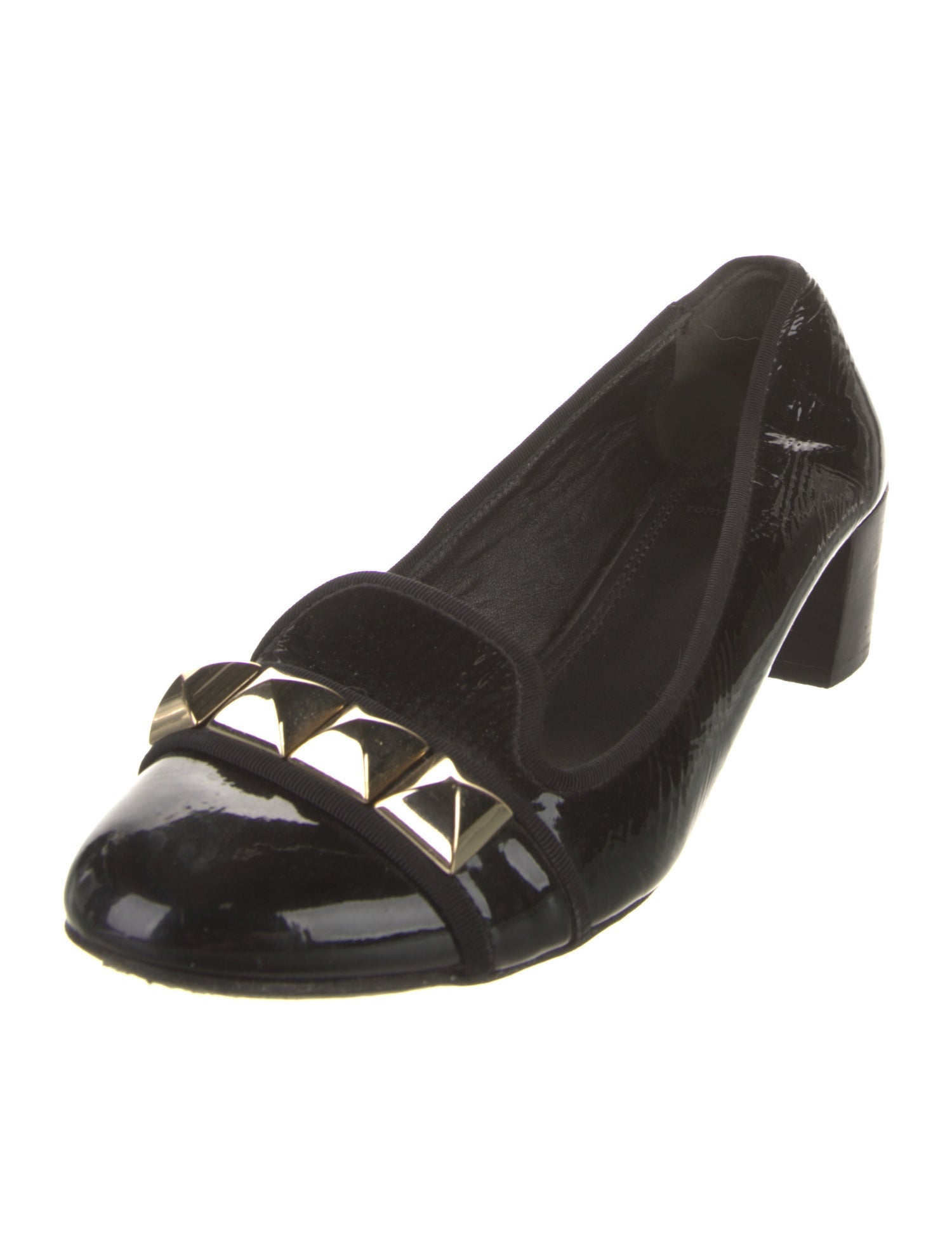Tory Burch Patent Leather Studded Accents Pumps