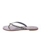 Tory Burch Leather Polka Dot Print Flip Flops