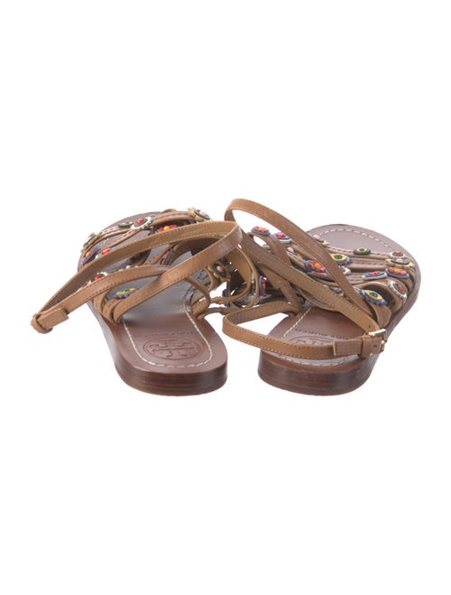 Tory Burch Leather Floral Print Sandals