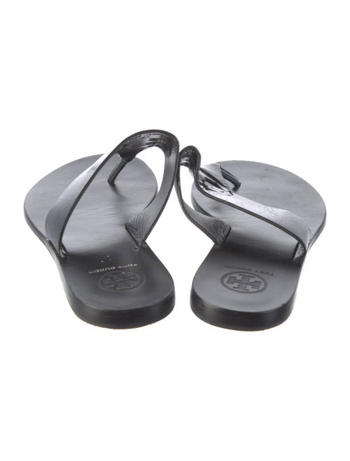 Tory Burch Leather Floral Print Slides