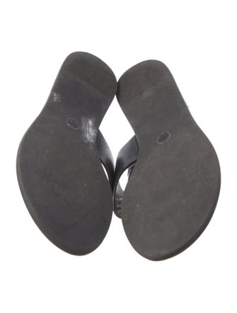 Tory Burch Leather Floral Print Slides