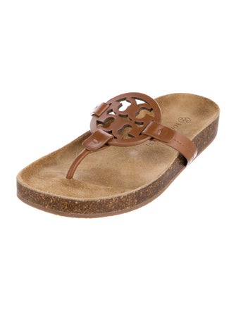 Tory Burch Signature Logo Leather Slides