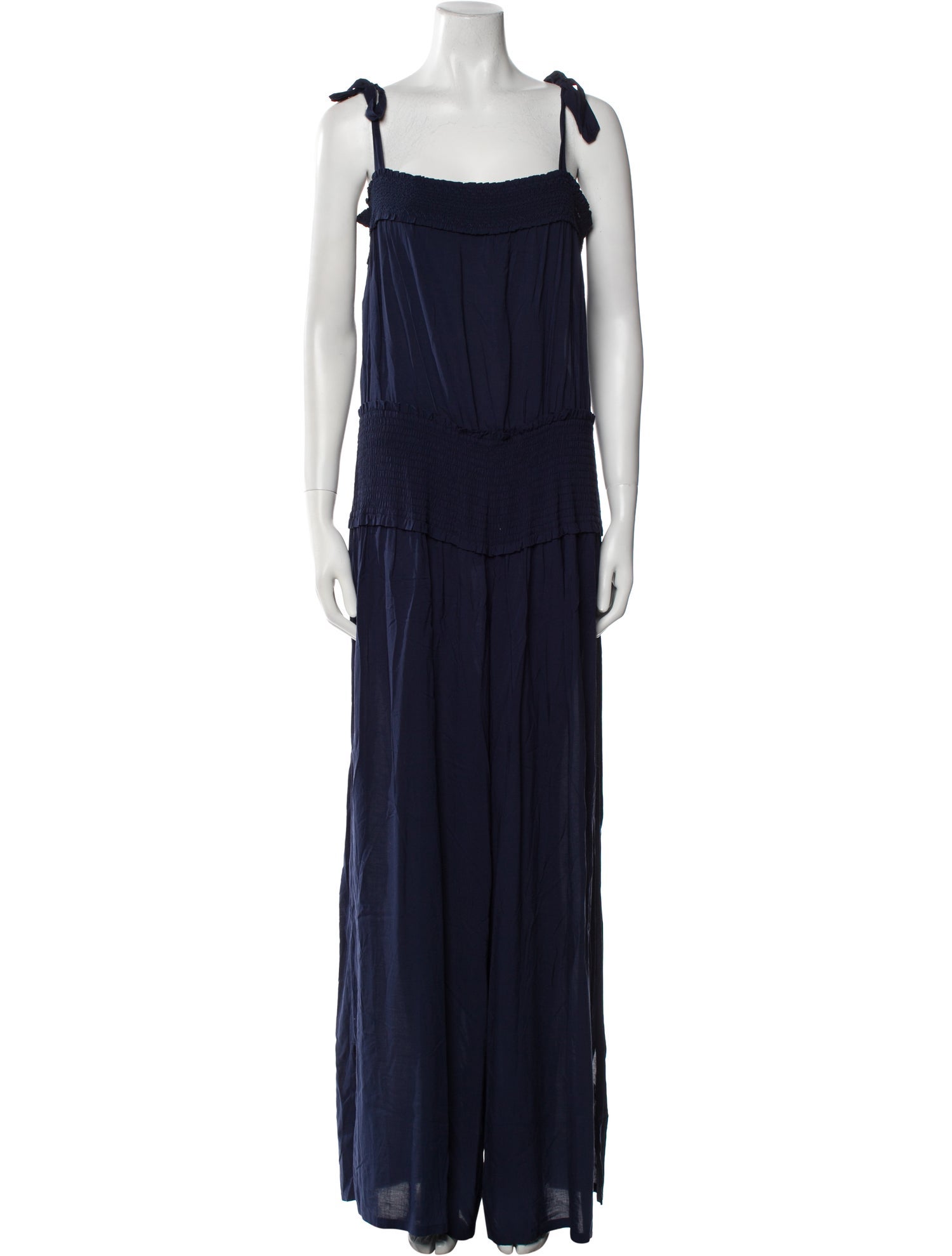 Tory Burch Silk Square Neckline Jumpsuit