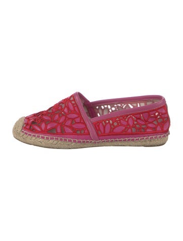 Tory Burch Flats Leather Floral Print Espadrilles US 6 |