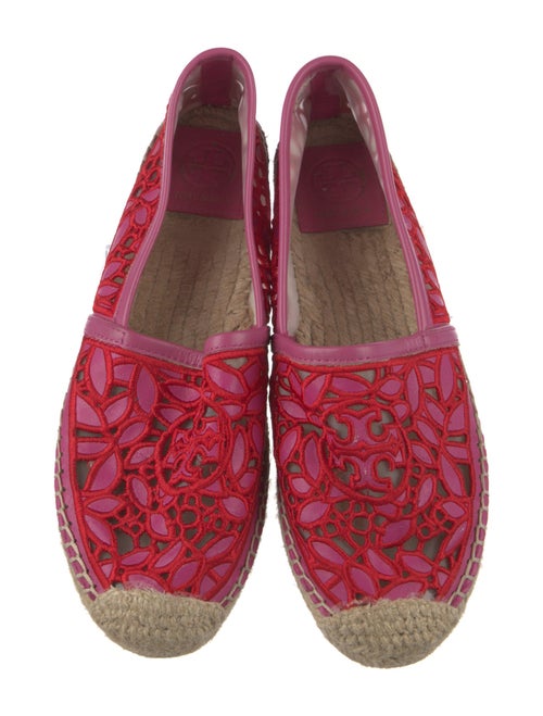 Tory Burch Leather Floral Print Espadrilles