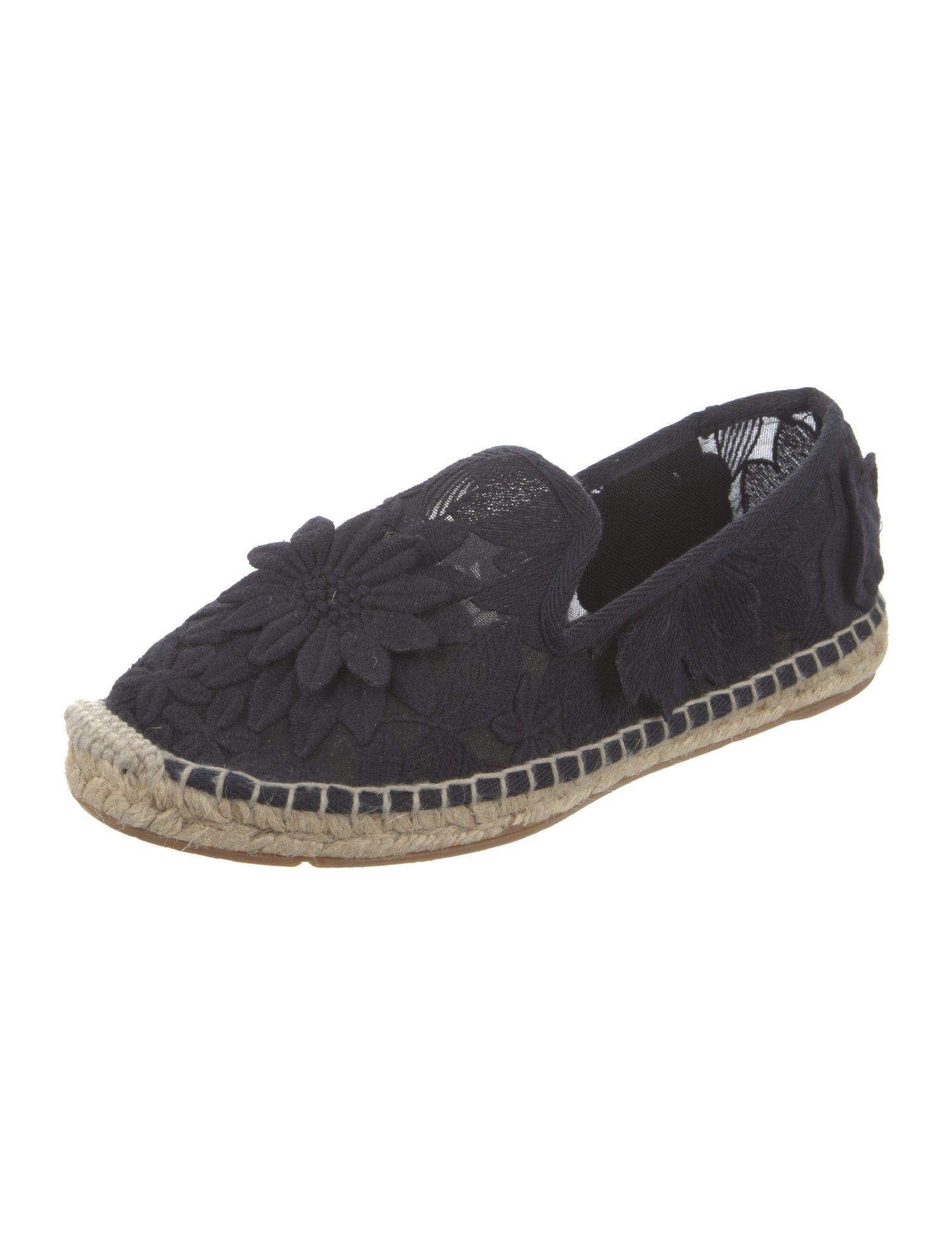 Tory Burch Mesh Embroidered Accent Espadrilles