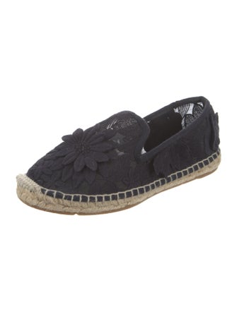 Tory Burch Mesh Embroidered Accent Espadrilles