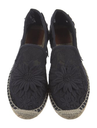 Tory Burch Mesh Embroidered Accent Espadrilles