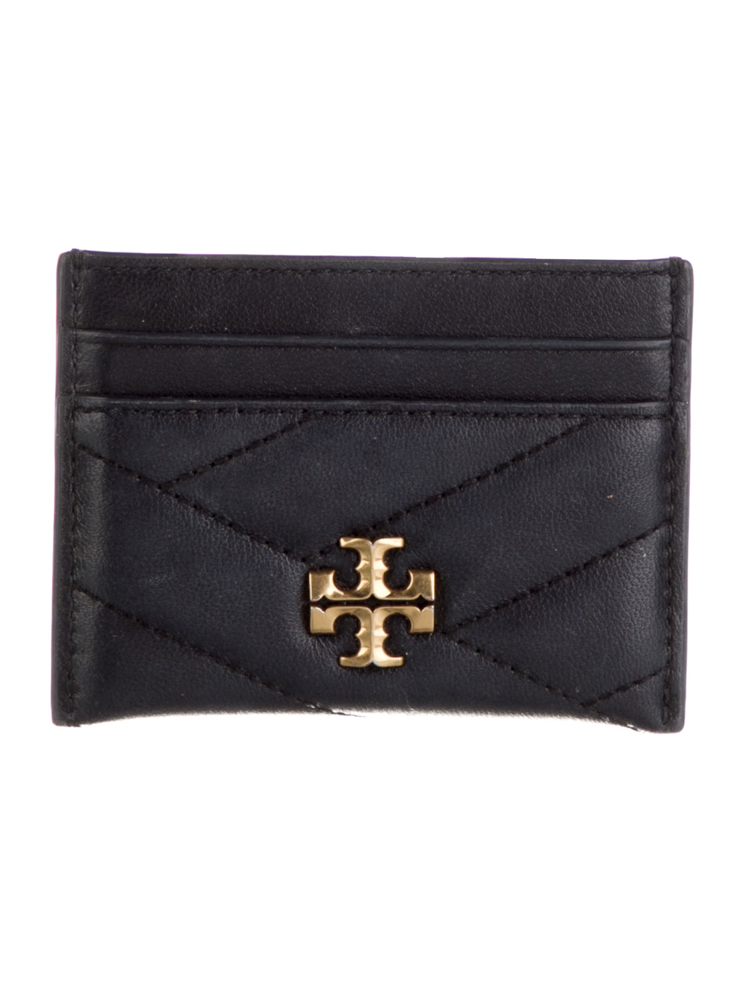 Tory Burch Quilted Pattern Leather Card Holder