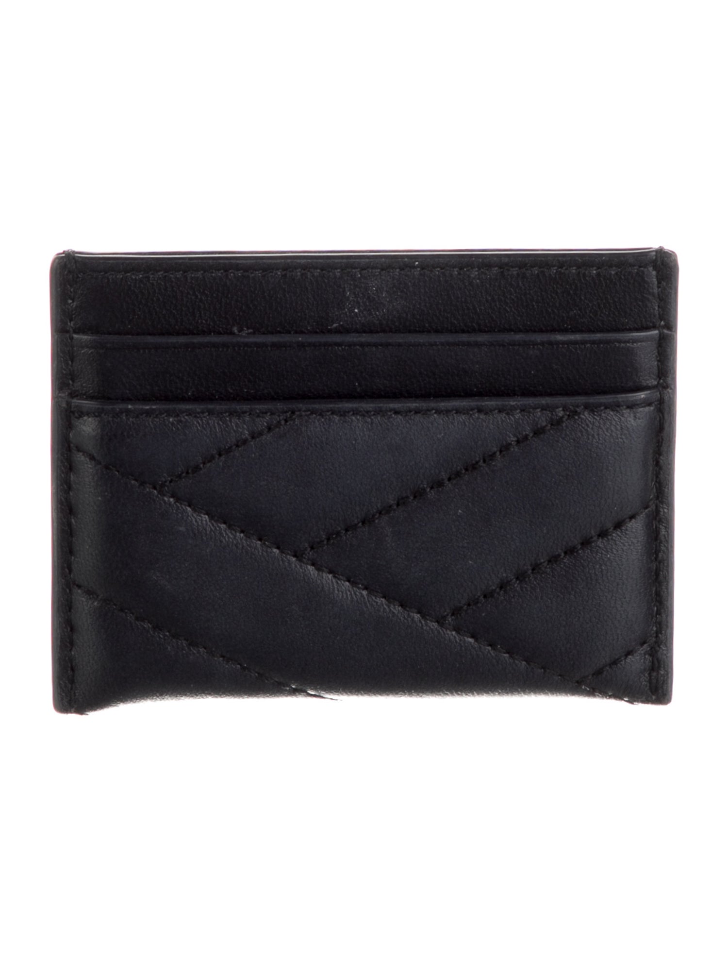 Tory Burch Quilted Pattern Leather Card Holder