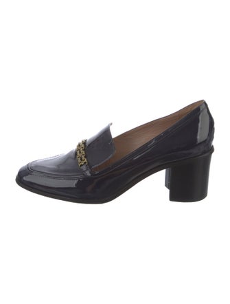 Tory Burch Patent Leather Chain-Link Accents Pumps
