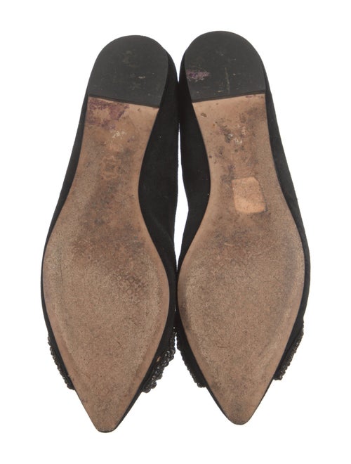 Tory Burch Suede Crystal Embellishments Ballet Flats