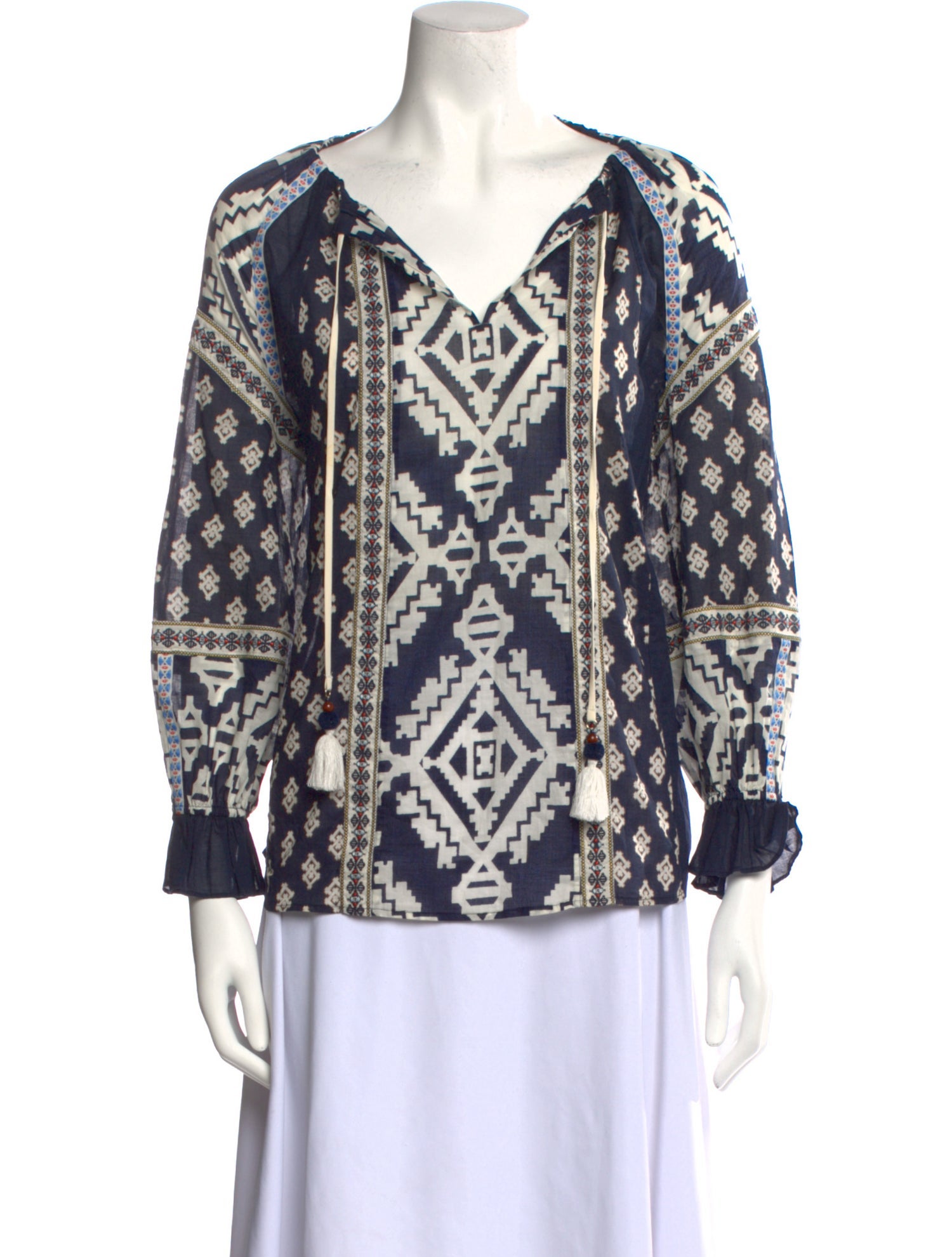 Tory Burch Printed V-Neck Blouse
