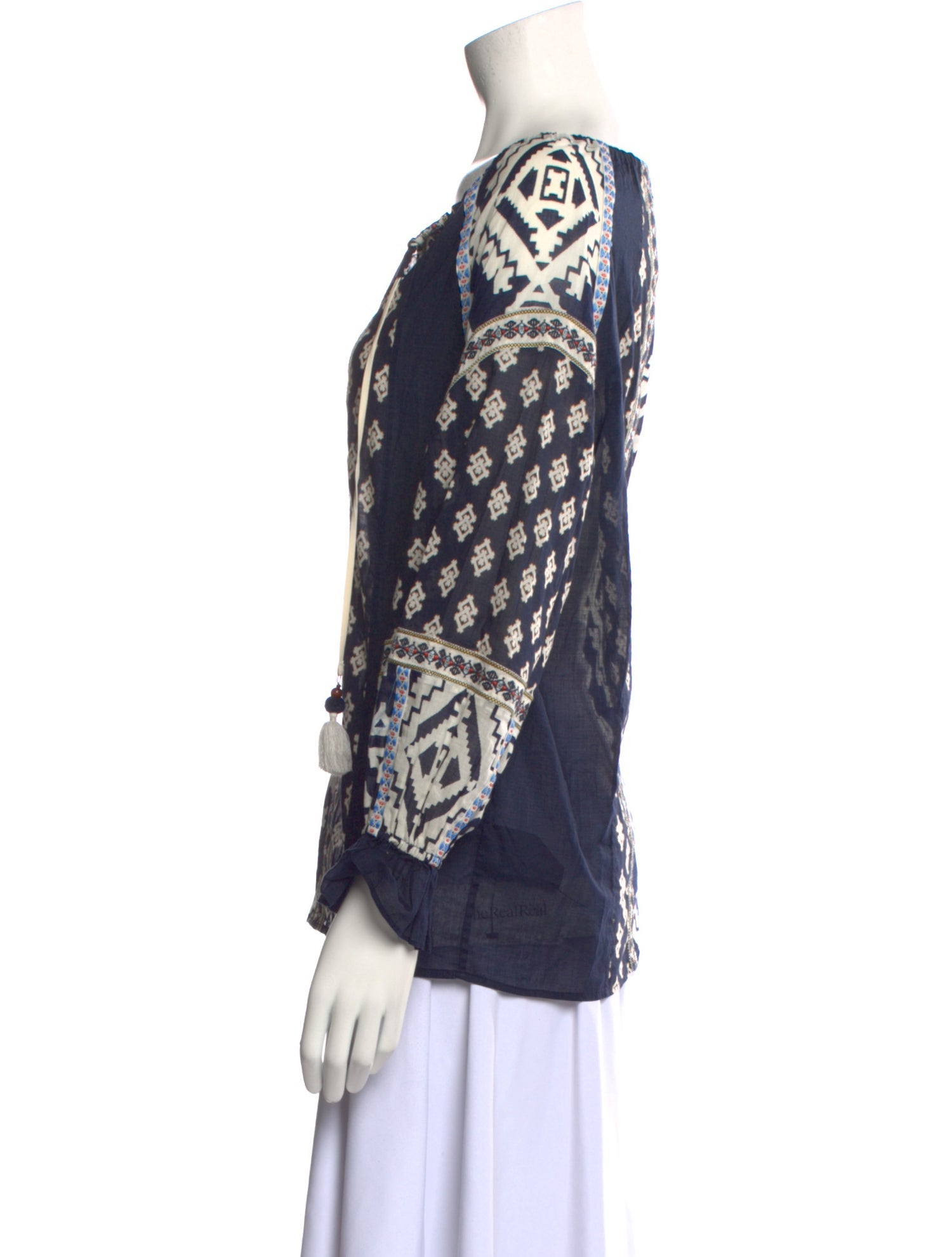 Tory Burch Printed V-Neck Blouse