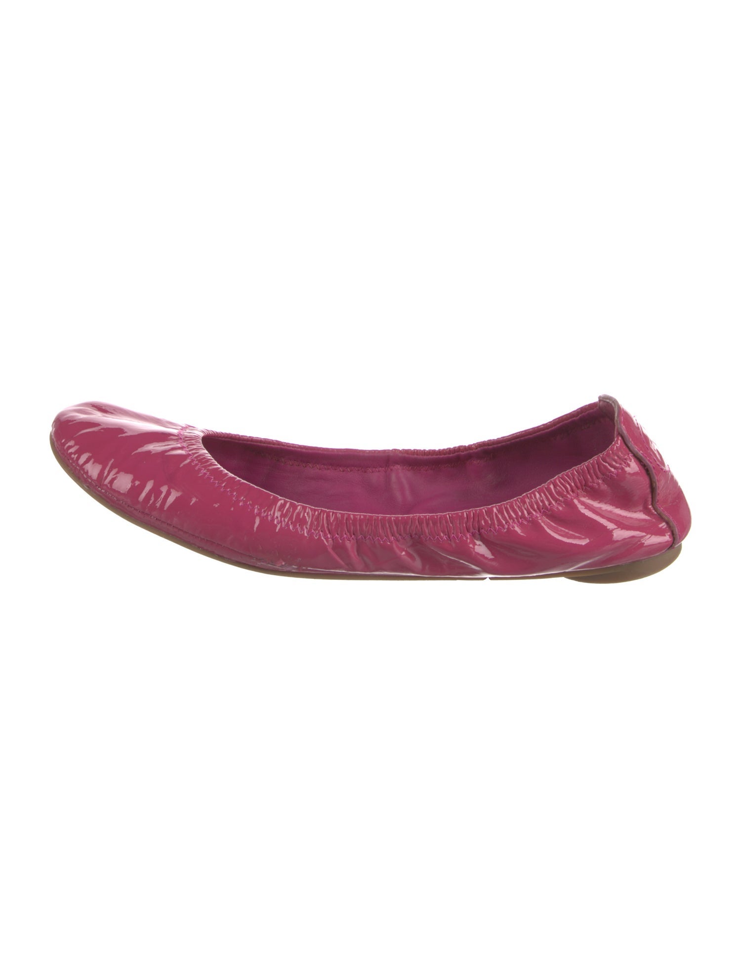 Tory Burch Patent Leather Bow Accents Ballet Flats