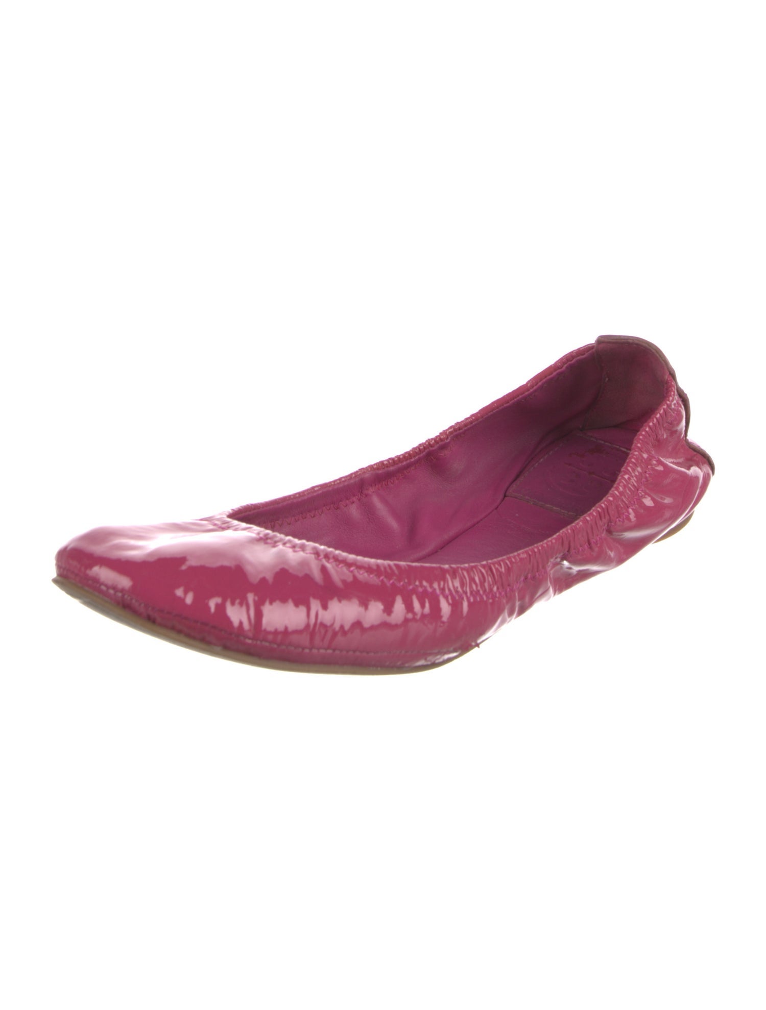 Tory Burch Patent Leather Bow Accents Ballet Flats
