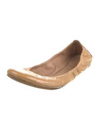 Tory Burch Patent Leather Bow Accents Ballet Flats