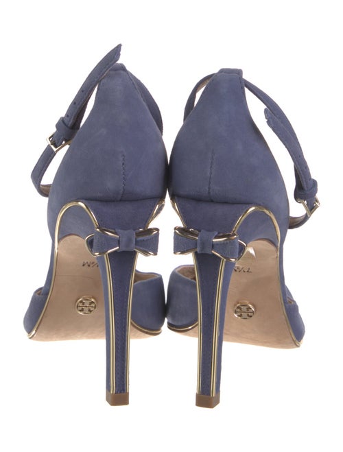 Tory Burch Suede Bow Accents T-Strap Pumps